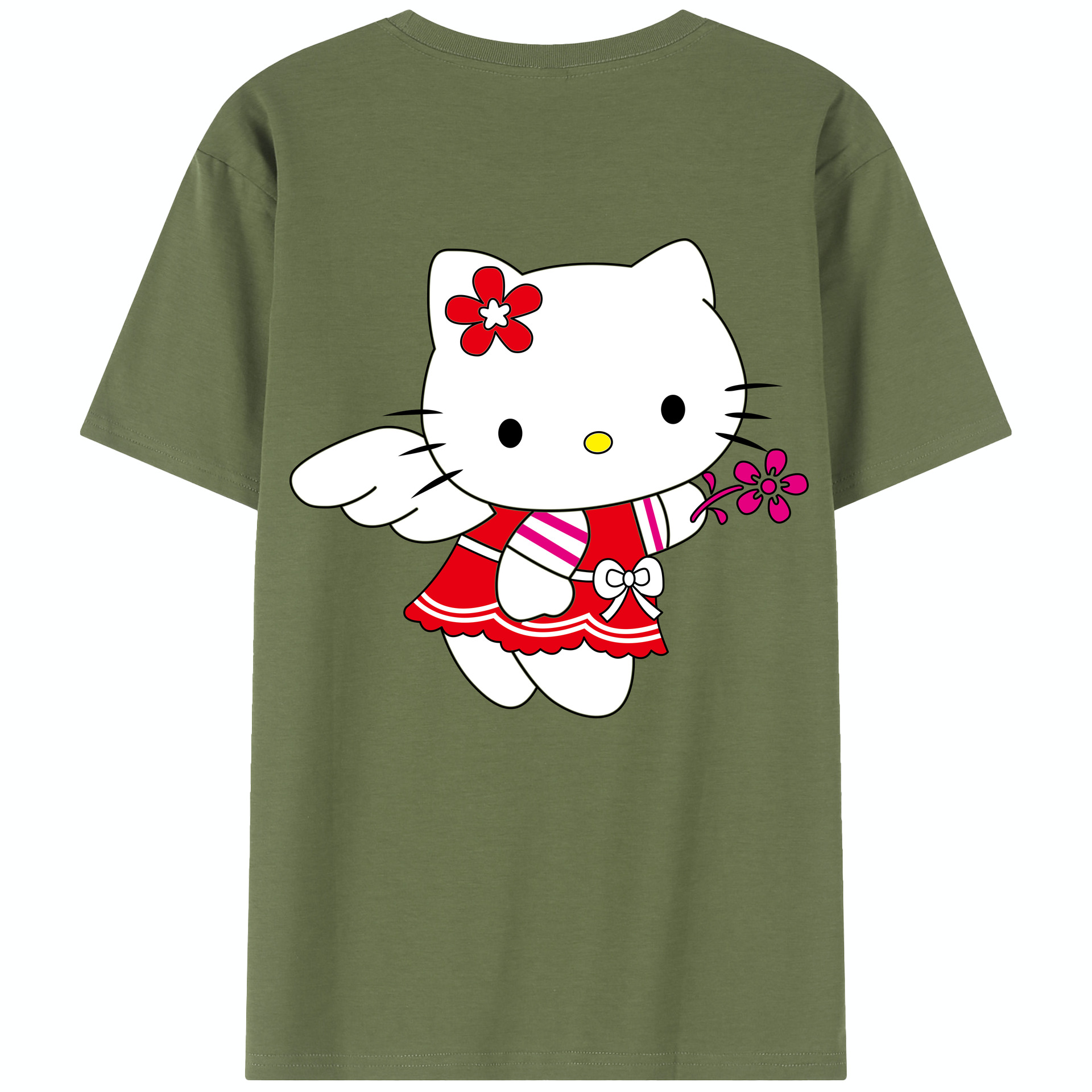 （画像用） Hello Kitty ハローキティ 綿100％半袖Tシャツ（背面プリント）